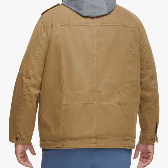 Levi's Men's Washed Cotton Hooded Military Jacket Large Tall LT NEW - Picture 4 of 7